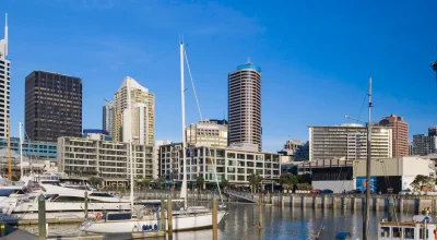 Die Stadt Auckland auf der Nordinsel Neuseelands.