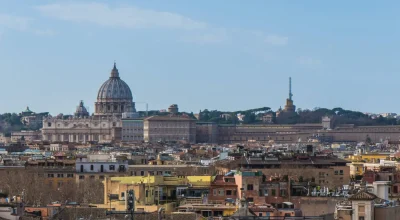 Panorama Rzymu i Bazyliki Świętego Piotra w Watykanie
