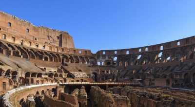 Colosseum, famous ancient roman amphitheatre in Rome, Italy