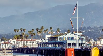 Santa Barbara Stearns Wharf em Califórnia, EUA