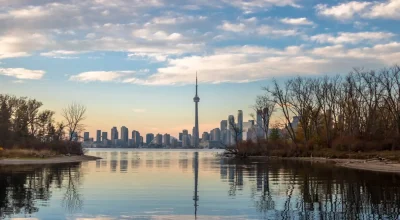 Toronto Skyline view from Toronto Islands - Toronto, Ontario, Ca