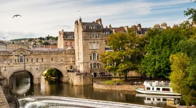 Most Pulteney nad rzeką Avon, Bath, Avon i Somerset, Anglia, Wielka Brytania, Europa
