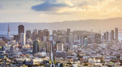 San Francisco, California, USA skyline.